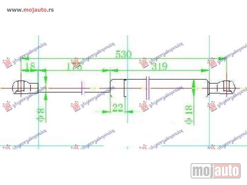 Glavna slika -  AMORTIZER GEPEK VRATA (530L-530N) Bmw x5 (e53) 00-07 -dostupno - MojAuto