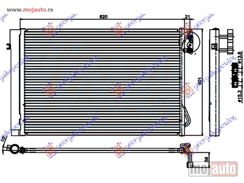 Glavna slika -  HLADNJAK KLIME 1.6/2.0/2.5/3.0 BENZIN (587x40) Bmw series 1 (e81/87) 3/5d 04-11 -dostupno - MojAuto