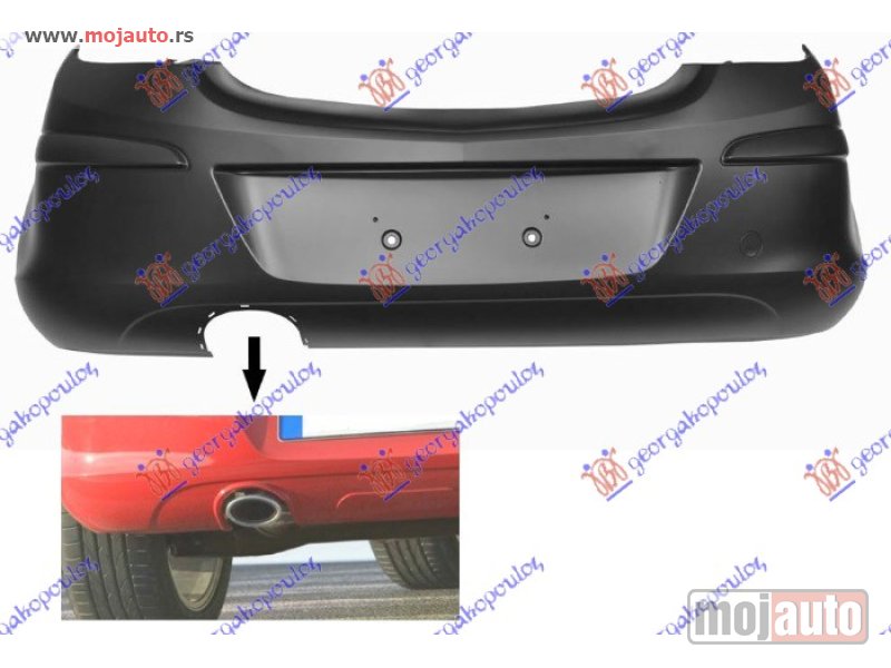 Glavna slika -  ZADNJI BRANIK 5 VRATA (SA/BEZ PDS SENZORA) (SPORT/SXI/GSI) Opel corsa d 06-15 -dostupno - MojAuto
