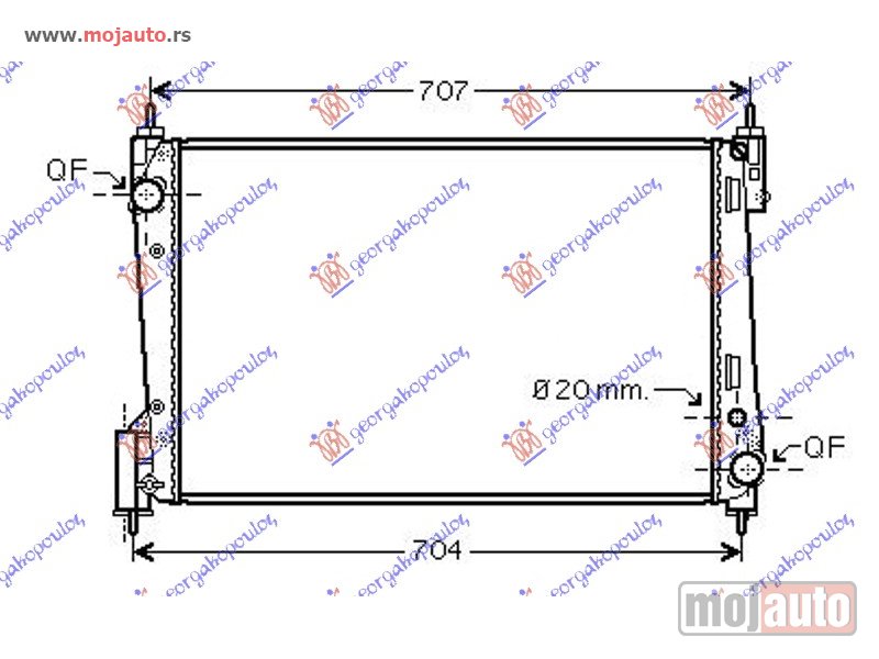 Glavna slika -  HLADNJAK MOTORA 1.3 JTD-CDTI (62x39.5) 55KW Opel corsa d 06-15 -dostupno - MojAuto