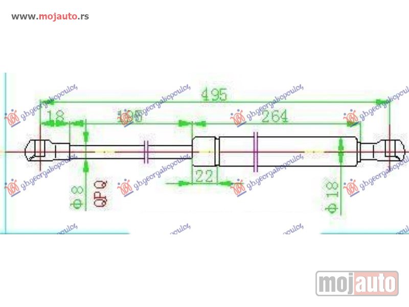 Glavna slika -  AMORTIZER GEPEK VRATA (493L-445N) Toyota prius 04-09 -dostupno - MojAuto