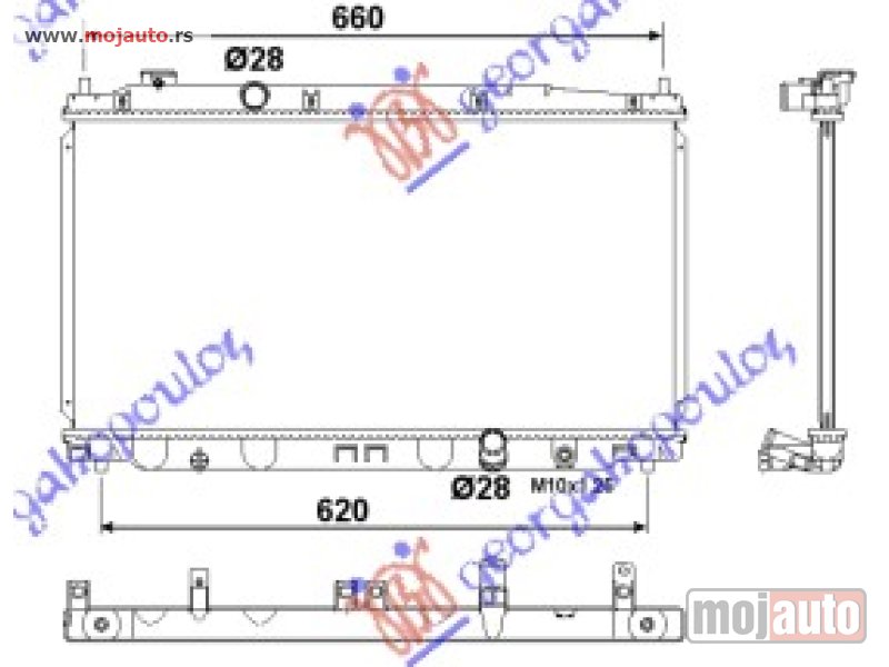 Glavna slika -  HLADNJAK MOTORA DIZEL (MAN) (35x65x16) Honda jazz 08-11 -dostupno - MojAuto