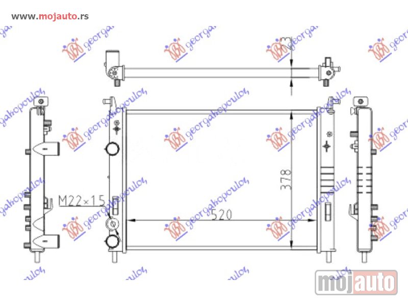 Glavna slika -  HLADNJAK MOTORA 1.9 D-JTD (520x378x23) 00- Fiat palio 99-04 -dostupno - MojAuto