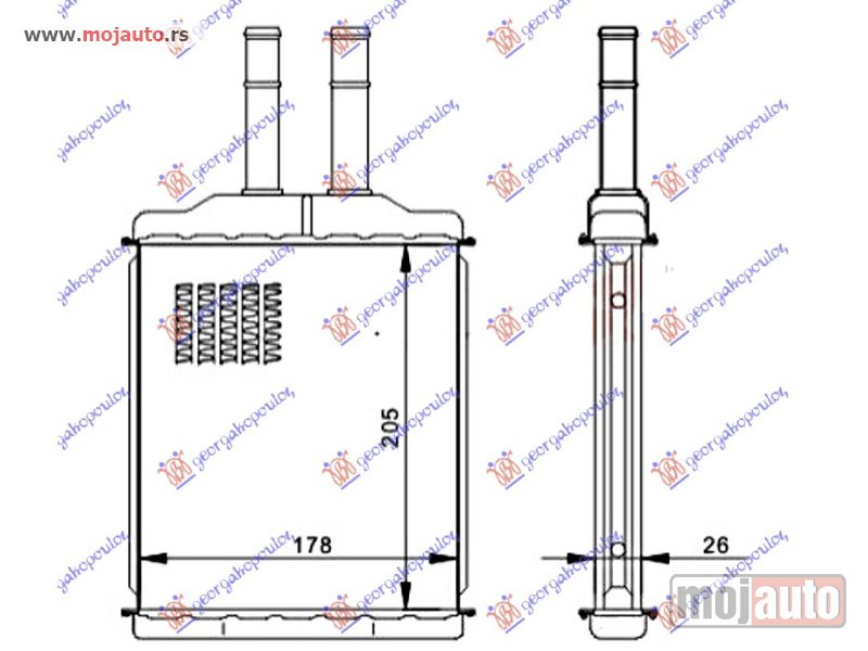 Glavna slika -  GREJAC KABINE (205x180x26) Chevrolet epica 07- -dostupno - MojAuto