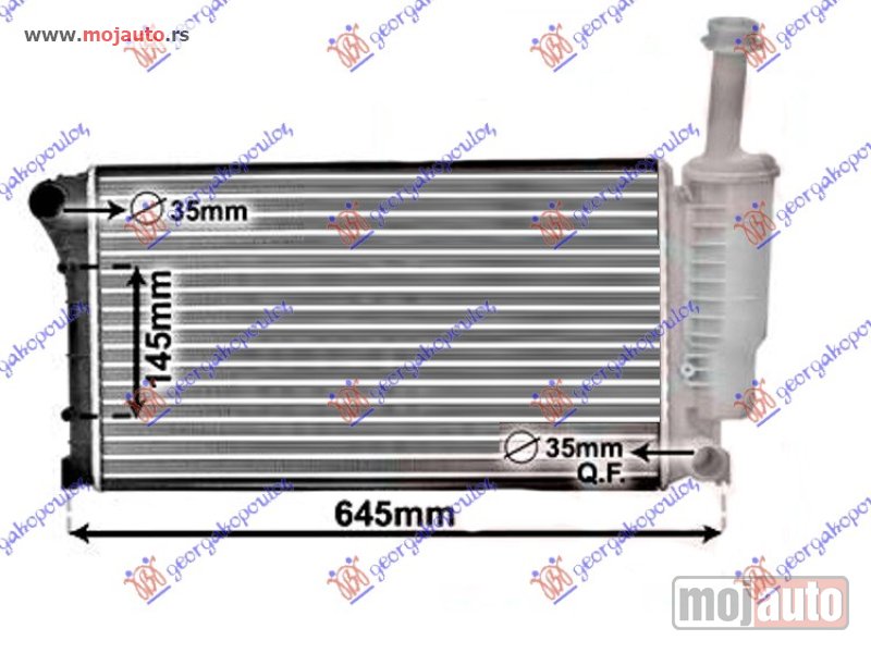 Glavna slika -  HLADNJAK MOTORA 1.1/1.2i 8V (+AC) (55x31.7) Fiat panda 03-14 -dostupno - MojAuto