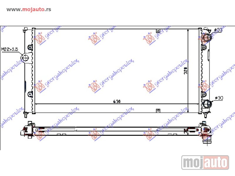 Glavna slika -  HLADNJAK MOTORA 1.6 8V/1.8 16V/2.0 (63x32) Seat cordoba 93-95 -dostupno - MojAuto