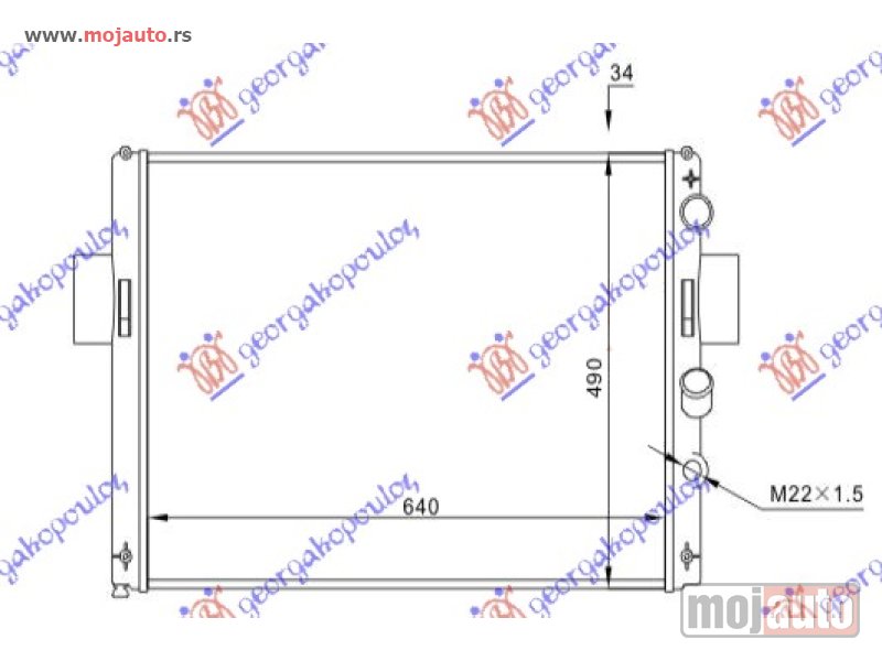 Glavna slika -  HLADNJAK MOTORA 2.5D 2.8TDi (+AC) (64.2x48.8x34) (VALEO TIP) Iveco daily 90-00 -nedostupno - MojAuto