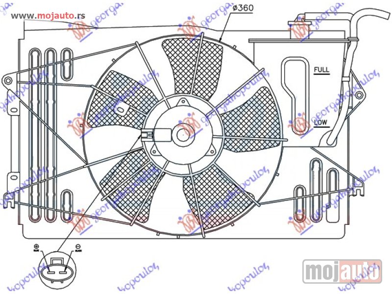 Glavna slika -  VENTILATOR KOMPLET (BENZIN) (SRAF) Toyota corolla verso 02-07 -dostupno - MojAuto