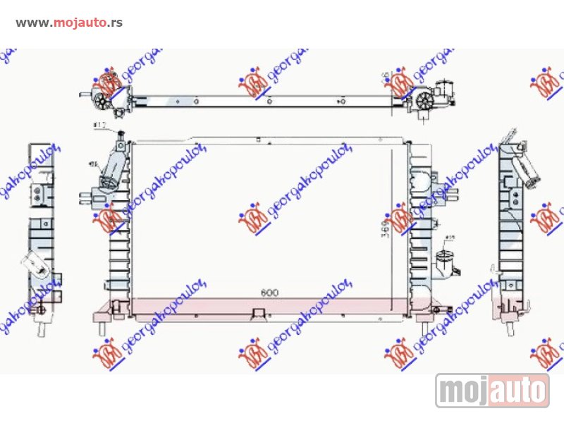 Glavna slika -  HLADNJAK MOTORA 1.3/1.7/1.9 CDTi DIZEL (600x370x26) (LEMLJEN SPOJ) Opel zafira 05-12 -nedostupno - MojAuto