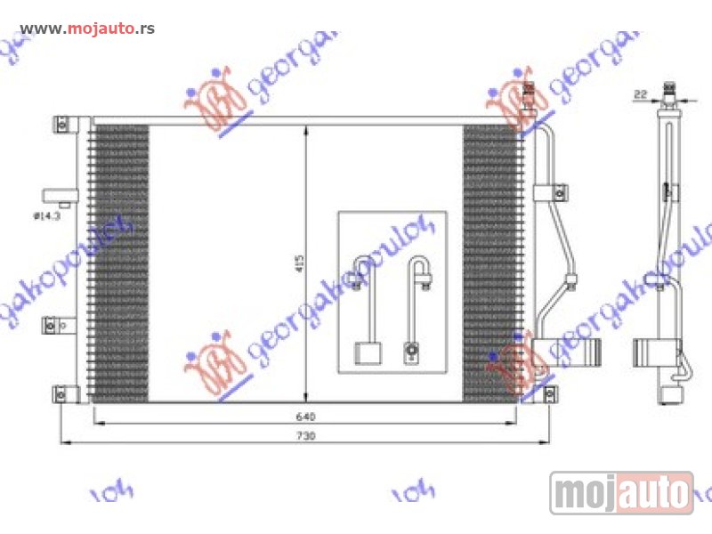 Glavna slika -  HLADNJAK KLIME BENZIN/DIZEL (635x430) Volvo s80 99-06 -dostupno - MojAuto