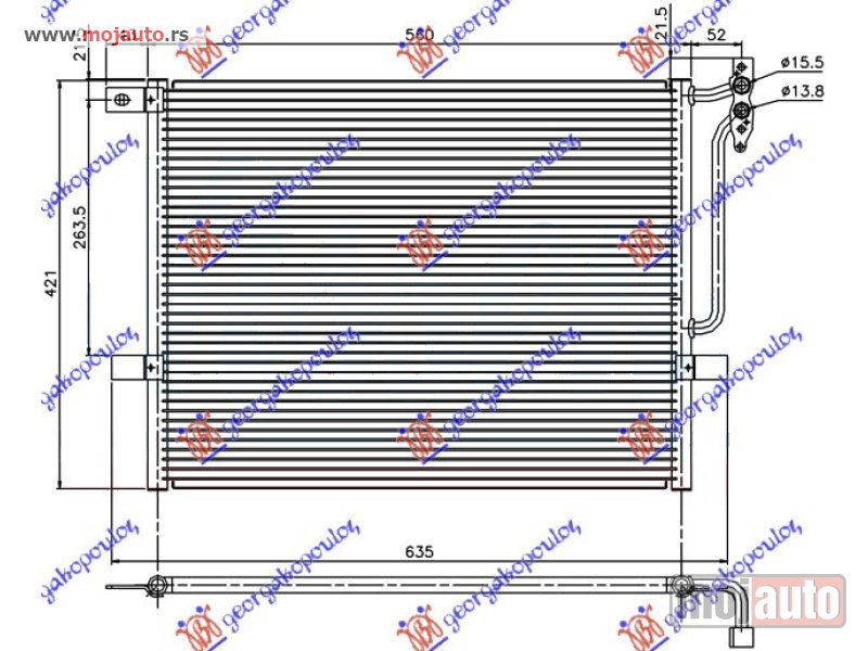 Glavna slika -  HLADNJAK KLIME (520x420x16) Bmw series 3 (e46) compact 01-05 -dostupno - MojAuto