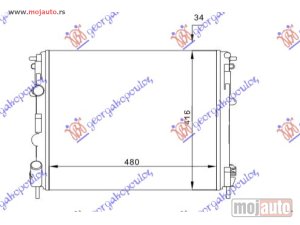 NOVI: delovi  HLADNJAK MOTORA BENZIN/DIZEL (48x41) BEZ PUMPE Renault kangoo 98-03 -dostupno