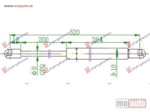 NOVI: delovi  AMORTIZER GEPEK VRATA (520L-360N) Fiat brava 95-03 -dostupno