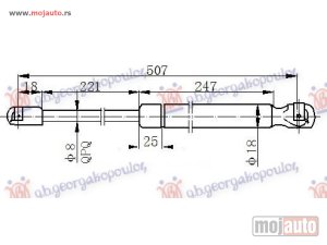 Glavna slika - AMORTIZER GEPEK VRATA 5 VRATA (380N) Fiat stilo 01-06 -dostupno - MojAuto