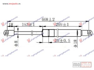 Glavna slika - AMORTIZER GEPEK VRATA (468L-440N) Toyota corolla (e 12) h/b-l/b 02-04 -dostupno - MojAuto