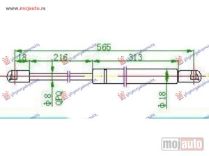 NOVI: delovi  AMORTIZER GEPEK VRATA 5 VRATA (565L-360N) Opel corsa b 93-95 -dostupno