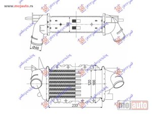 Glavna slika - HLADNJAK INTERKULERA 2.0-2.2 TDI 16V (233x128) Opel vectra b 96-98 -dostupno - MojAuto