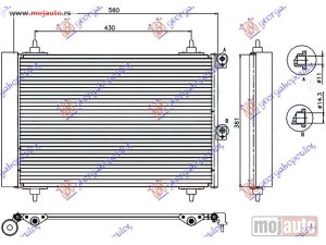 NOVI: delovi  HLADNJAK KLIME 1.6 HDi (520x360x17) Citroen berlingo 02-08 -dostupno