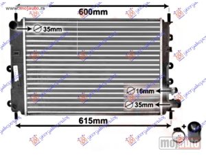 Glavna slika -  HLADNJAK MOTORA 1.4/1.6/1.8 16V 1.8D (+/-AC) (52.5x36.5) Ford escort 93-95 -dostupno - MojAuto