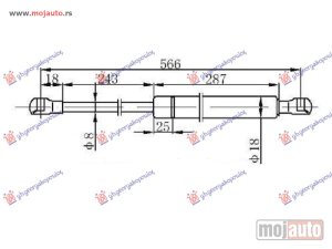 NOVI: delovi  AMORTIZER HAUBE (565L-290N) Kia sorento 02-09 -dostupno