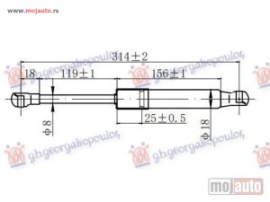 NOVI: delovi  AMORTIZER HAUBE (313L-330N) Bmw series 5 (e60/61) 03-10 -dostupno