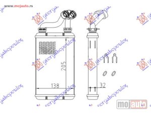 NOVI: delovi  GREJAC KABINE (+AC) (205x145) Bmw series 3 (e36) compact 94-98 -dostupno