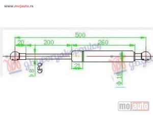 NOVI: delovi  AMORTIZER HAUBE (500L-350N) Vw golf iv 98-04 -nedostupno