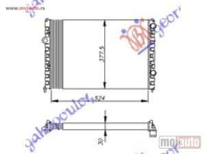 NOVI: delovi  HLADNJAK MOTORA 1.6/1.8/2.0 (MAN) (-AC) (52.5x37.7) Vw passat 93-96 -dostupno