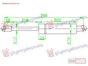 NOVI: delovi  AMORTIZER GEPEK VRATA (755L-970N) Vw transporter (t5) 03-10 -dostupno