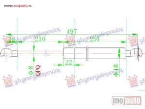 NOVI: delovi  AMORTIZER GEPEK VRATA (497L-590N) Renault laguna 07-15 -dostupno