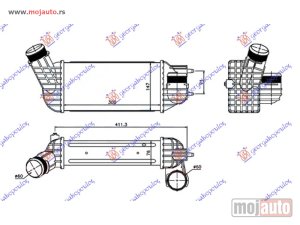 NOVI: delovi  HLADNJAK INTERKULERA 2.0 HDI DIZEL (300x147x76) 60-60 Citroen c4 picasso 07-14 -dostupno