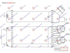 NOVI: delovi  HLADNJAK INTERKULERA 1.6 HDi DIZEL (300x155x80) Fiat scudo 07-16 -dostupno