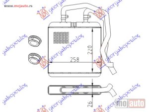 NOVI: delovi  GREJAC KABINE (220x260) 2001- (KOMPLET SA CEVIMA) Iveco daily 00-07 -dostupno