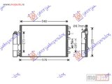NOVI: delovi  HLADNJAK KLIME 1.4 cc8V 1.6cc16V 5 VRATA (510x380) Nissan kubistar 03-09 -dostupno