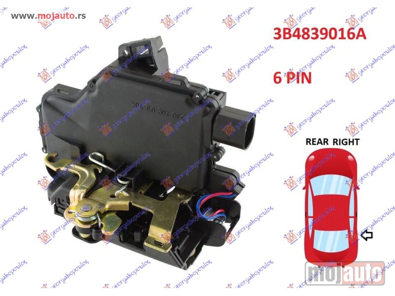 Glavna slika -  BRAVA ZADNJIH VRATA ELEKTRICNA (6pins) Desno Skoda superb 01-08 -dostupno - MojAuto