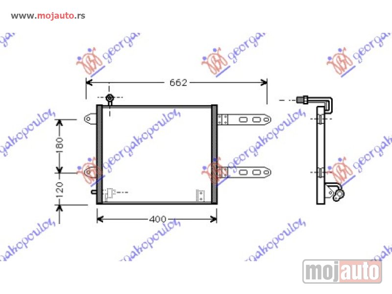 Glavna slika -  HLADNJAK KLIME (335x365x22) Seat arosa 00-04 -dostupno - MojAuto
