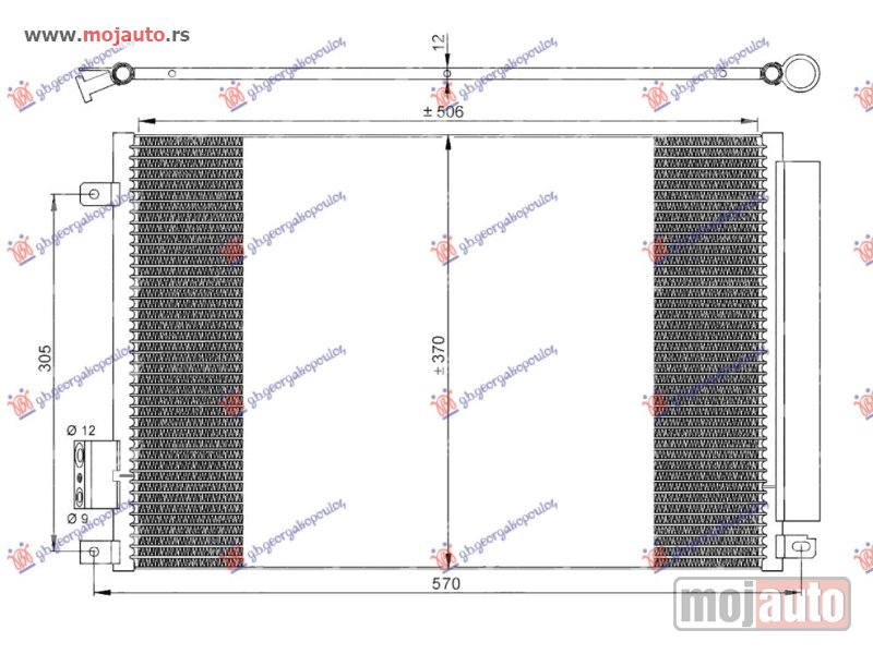 Glavna slika -  HLADNJAK KLIME 0.9 1.2 1.4 8/16V - 1.3 JTD (510x370) Ford ka 08-16 -dostupno - MojAuto