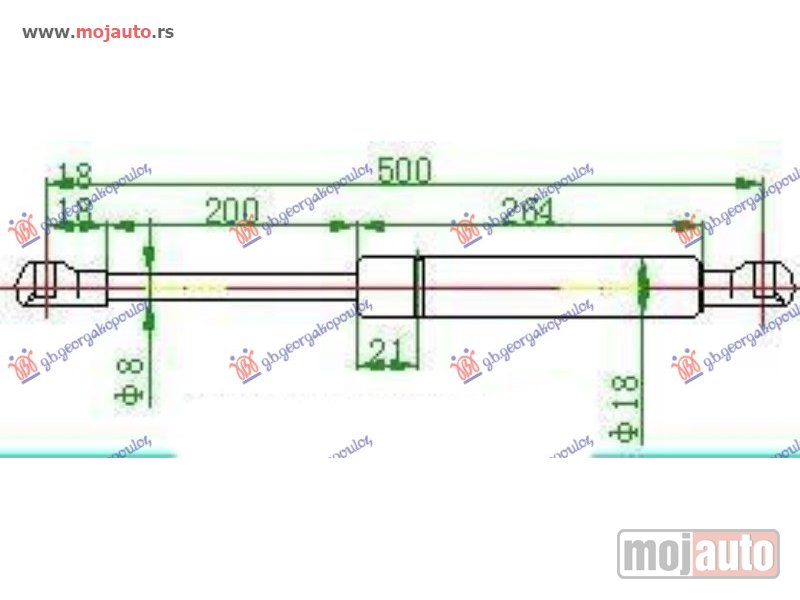 Glavna slika -  AMORTIZER GEPEK VRATA KARAVAN (500L-420N) Seat altea 04-15 -dostupno - MojAuto