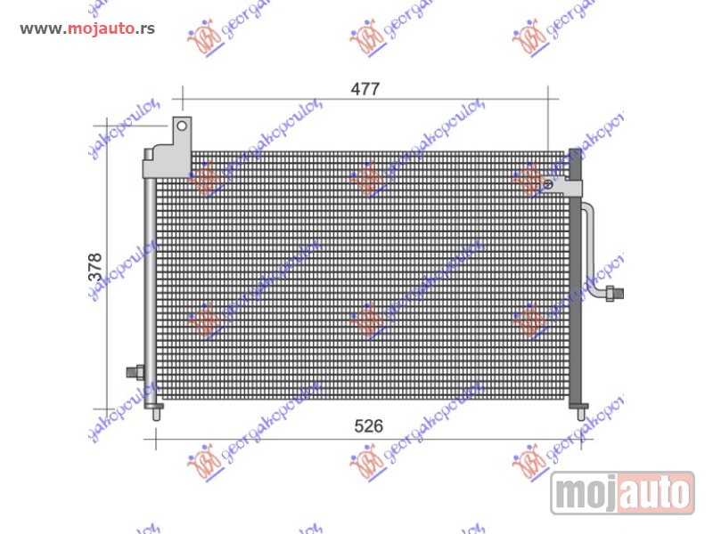 Glavna slika -  HLADNJAK KLIME 0.8 6V 1.0 8V (500x302x20) Daewoo matiz 00-05 -dostupno - MojAuto