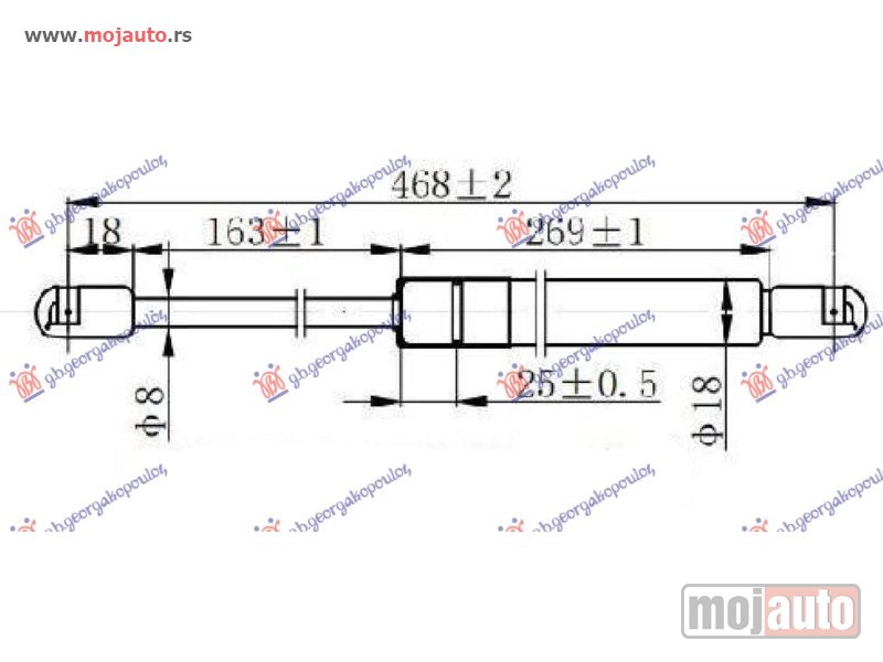 Glavna slika -  AMORTIZER GEPEK VRATA (468L-440N) Toyota corolla (e 12) h/b-l/b 02-04 -dostupno - MojAuto
