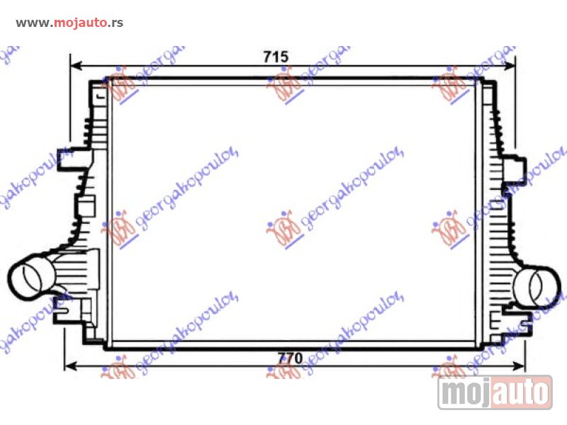 Glavna slika -  HLADNJAK INTERKULERA 1.8 Tbi-1.9-2.4 JTDM (60x41) Alfa romeo 159 05-11 -dostupno - MojAuto