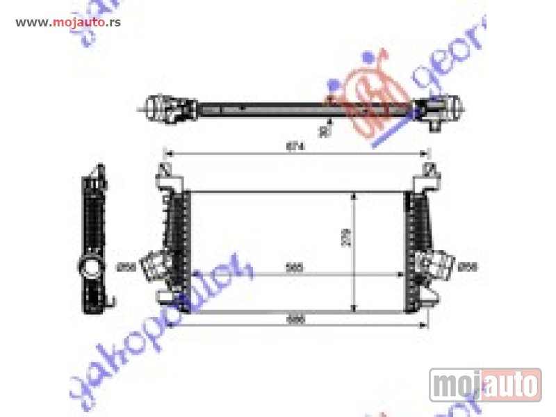 Glavna slika -  HLADNJAK INTERKULERA 1.4-1.6T BENZIN - 1.3-1.7 CDTI (565x282x30) Opel astra h 04-10 -dostupno - MojAuto