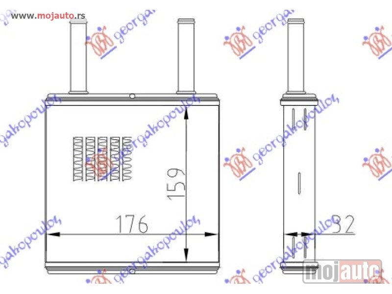 Glavna slika -  GREJAC KABINE (175x178) Opel astra f 95-98 -dostupno - MojAuto