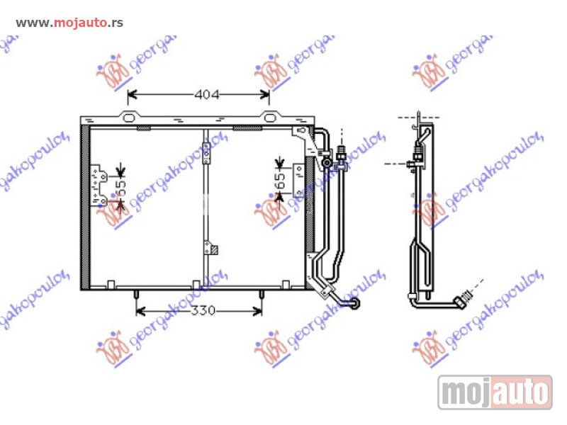 Glavna slika -  HLADNJAK KLIME 2.3/2.4i 16/18V 2.5 TDI (545x410) Mercedes c class (w202) 93-99 -dostupno - MojAuto