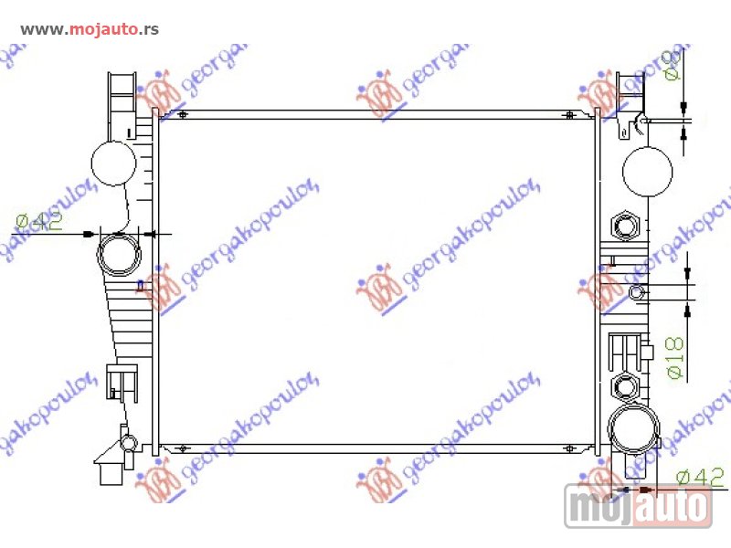 Glavna slika -  HLADNJAK MOTORA 4.3-5.0 BENZIN (AUTO) (64x47.2x42) Mercedes s class (w220) 98-05 -dostupno - MojAuto