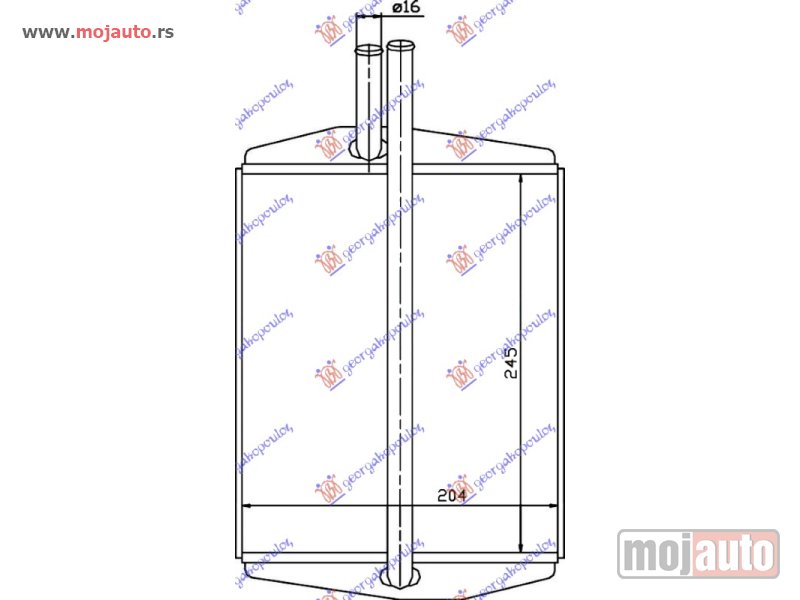 Glavna slika -  GREJAC KABINE (245x210x16) Ford fiesta 96-99 -dostupno - MojAuto