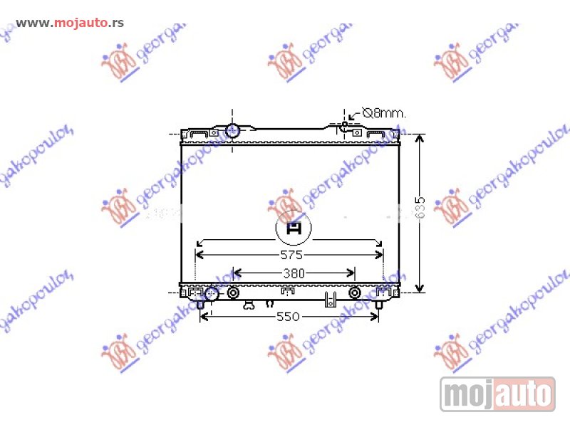 Glavna slika -  HLADNJAK MOTORA 2.4-3.5 BENZIN (AUTO) (+/-AC) (57.8x62.8) 8mm (DOOWON TIP) Kia sorento 02-09 -dostupno - MojAuto