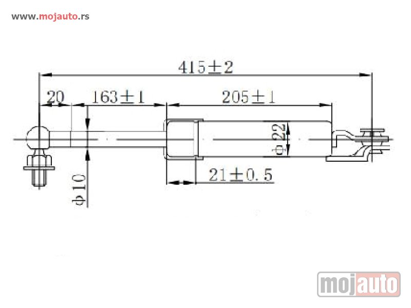 Glavna slika -  AMORTIZER GEPEK VRATA (415L-470N) Kia sportage 95-04 -nedostupno - MojAuto
