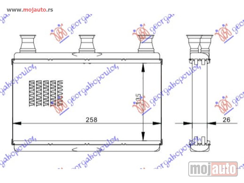 Glavna slika -  GREJAC KABINE (260x135) Bmw series 5 (e60/61) 03-10 -dostupno - MojAuto