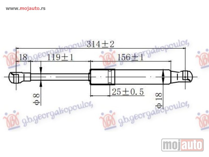 Glavna slika -  AMORTIZER HAUBE (313L-330N) Bmw series 5 (e60/61) 03-10 -dostupno - MojAuto